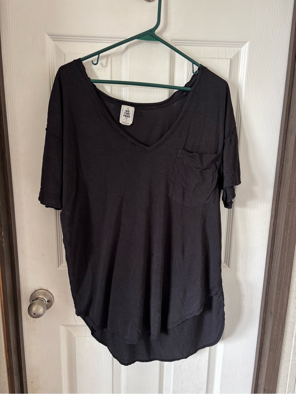 We The Free Black V-Neck Pocket Tee